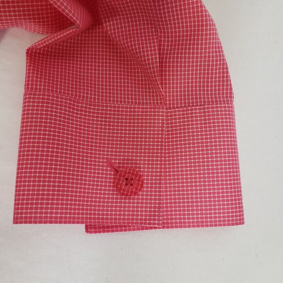Coldwater Creek Womens Shirt Shacket Medium Pink Checked Buttons 3/4 Sleeve - Picture 7 of 10